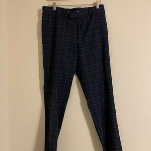 Bar III Blue Checkered Dress Pants